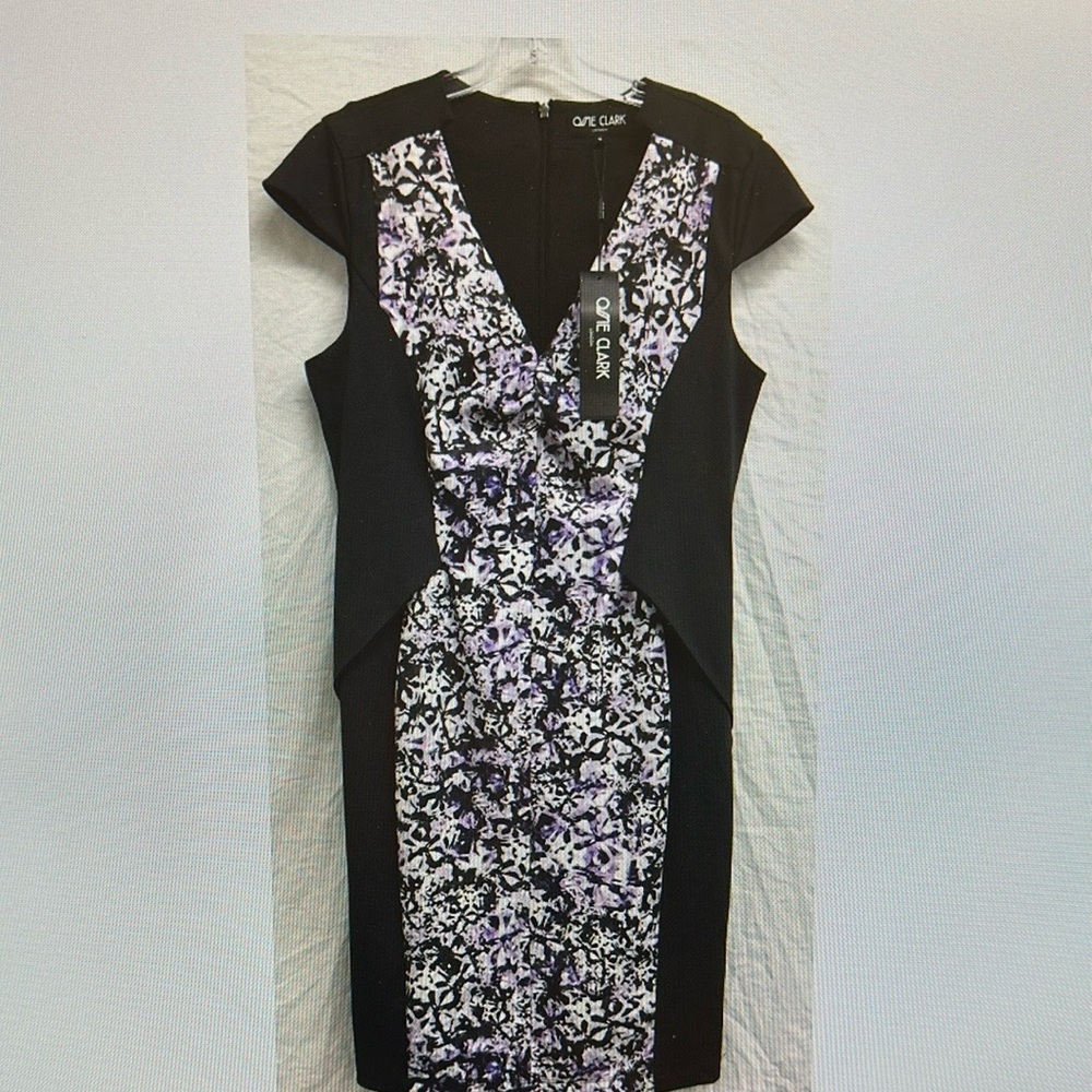 Ossie Clark of London Hempstead dress Black and Purple Floral Dress